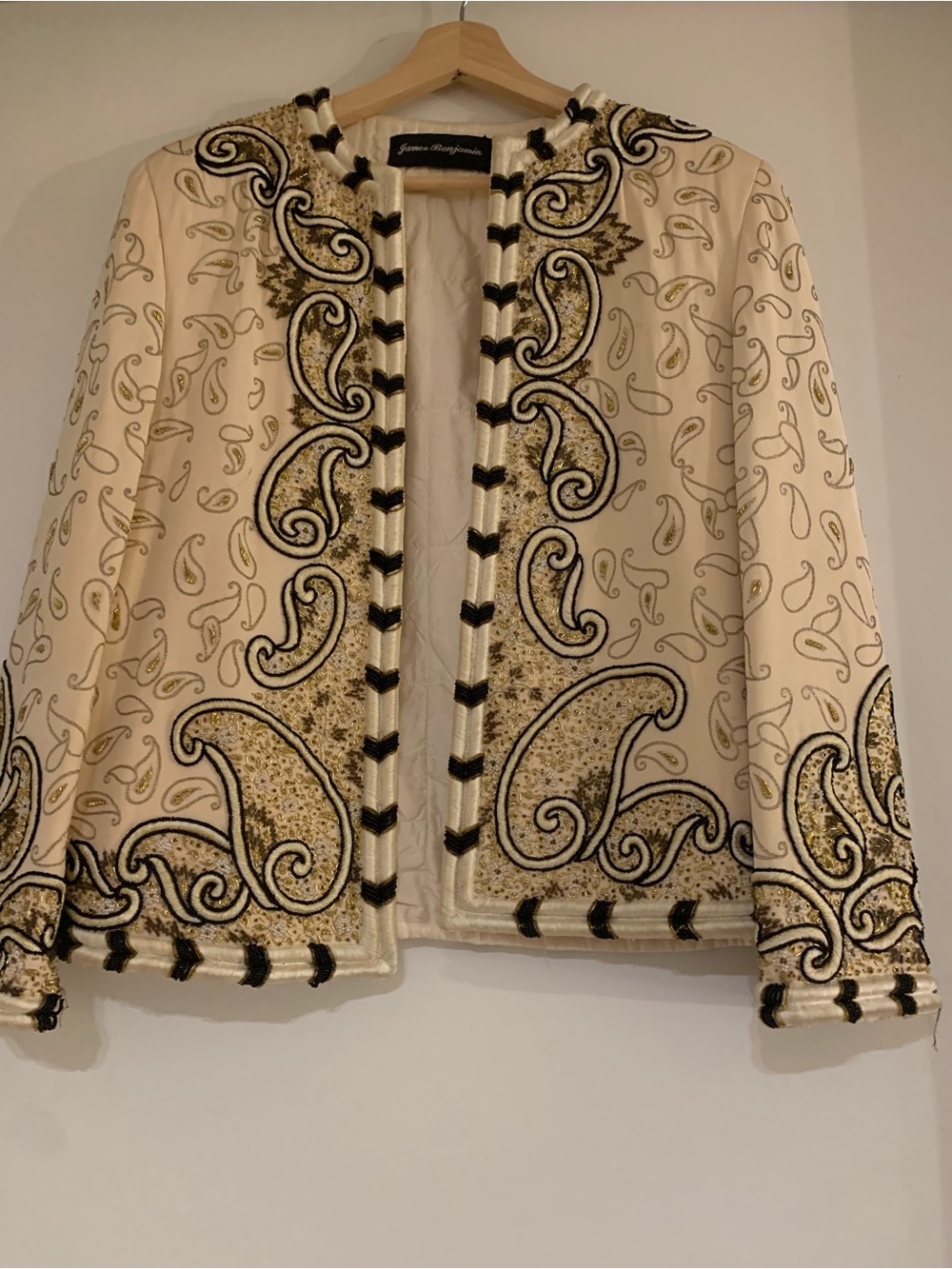 James Benjamin Cream Beaded Paisley Jacket & Custom Dress | Estimated size 8